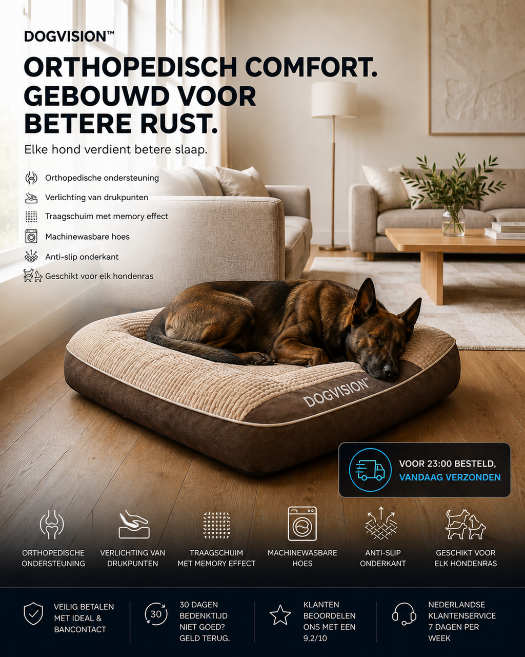 DOGVISION™ Safety Ortophedic Bed